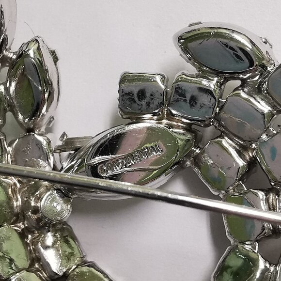 Vintage Continental Signed Rhinestone Brooch - Picture 5 of 11